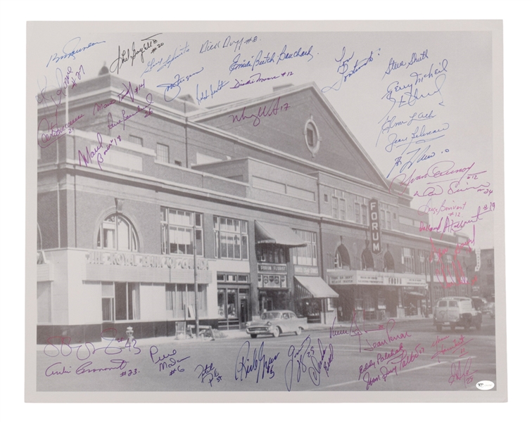 Montreal Forum Photo Signed by 40 Montreal Canadiens Former Players with 12 Hall of Famers (16" x 20")
