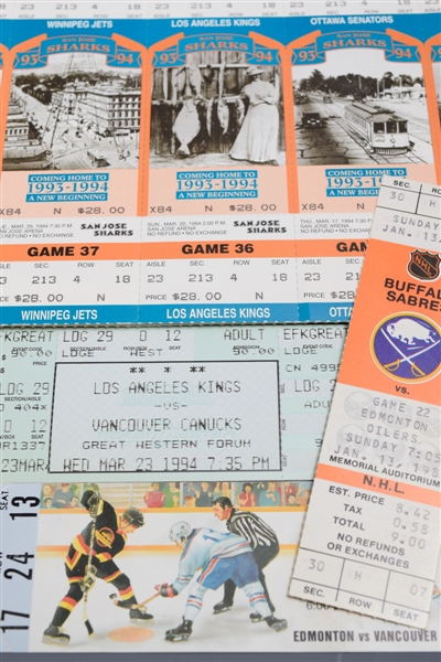 Wayne Gretzky Milestone Ticket Collection of 4 with 400th Goal, 500th Goal, 800th & 801st Goals and 802nd Goal