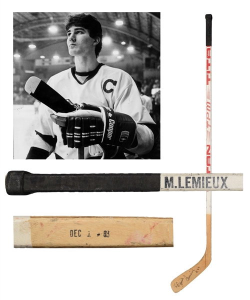 Mario Lemieuxs 1983-84 QMJHL Laval Voisins Signed Titan Game-Used Stick