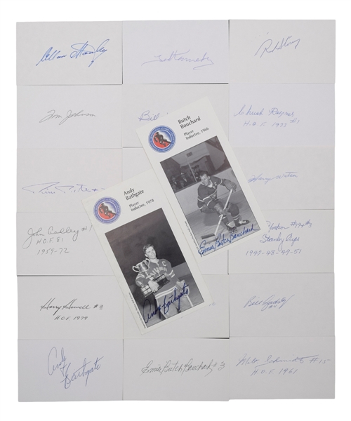 Hockey Signed Index Card Collection of 116 with HOFers