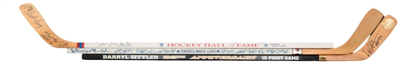 Hockey Signed and Multi-Signed Hockey Stick Collection of 3 with HOFers
