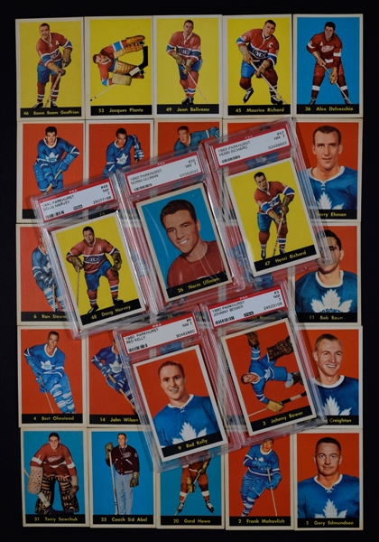 1960-61 Parkhurst Hockey Complete 61-Card Set with PSA-Graded "NM 7" Star Cards