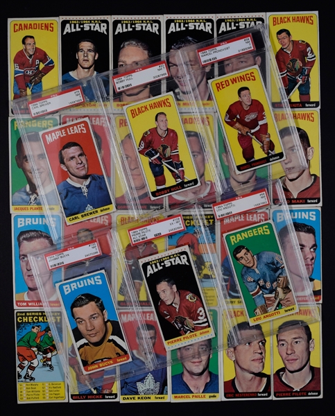1964-65 Topps Hockey Tall Boys Complete 110-Card Set with PSA-Graded Stars