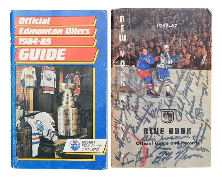 1966-67 New York Rangers and 1984-85 Edmonton Oilers Team-Signed Media Guides