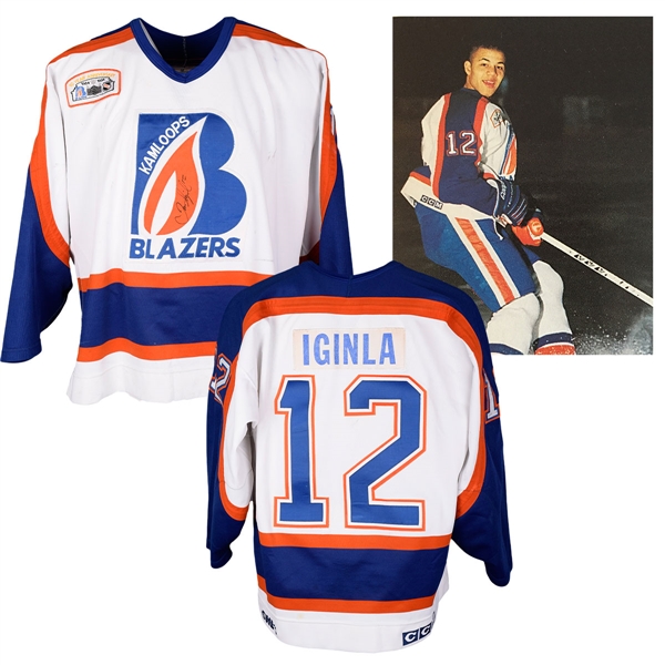 Jarome Iginlas 1993-94 Kamloops Blazers WHL Rookie Season Signed Game-Worn Jersey with Team LOA - Worn Throughout the Season, Playoffs, WHL Finals and Memorial Cup - Photo-Matched!