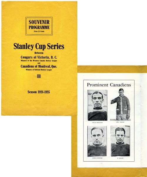 Scarce 1924-25 Stanley Cup Finals Program - Victoria Cougars vs Montreal Canadiens