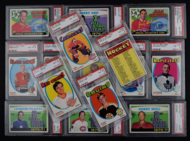 1971-72 O-Pee-Chee Hockey PSA-Graded Near Complete Set (250/264) - Most Graded PSA 8!