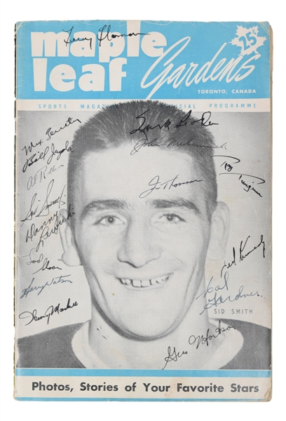 Toronto Maple Leafs 1950-51 Stanley Cup Champions Team-Signed Program by 16 with 5 Deceased HOFers