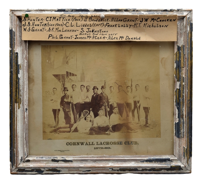 Cornwall Lacrosse Team 1879-80 Framed Team Photo (17 ½” x 19 ½”)
