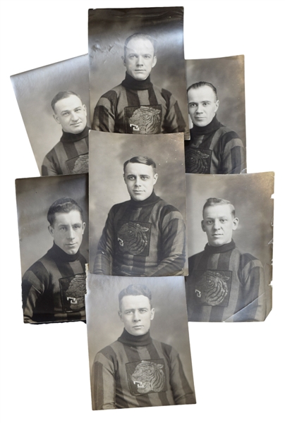Hamilton Tigers Hockey Club 1920-21 Player Photo Collection of 7 with HOFer Joe Malone