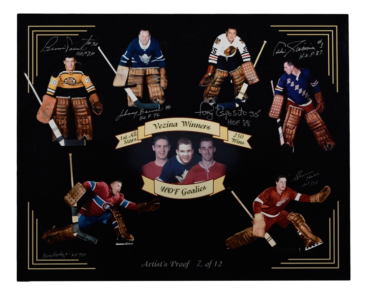 "Vezina Winners HOF Goalies" Multi-Signed Artist Proof Limited-Edition Photo #2/12 (16" x 20")