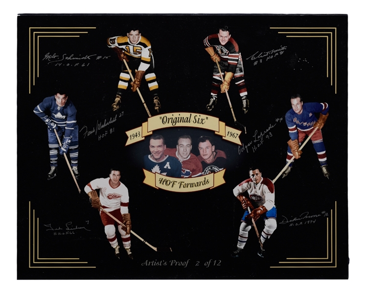 "Original Six HOF Forwards" Multi-Signed Artist Proof Limited-Edition Photo #2/12 (16" x 20")