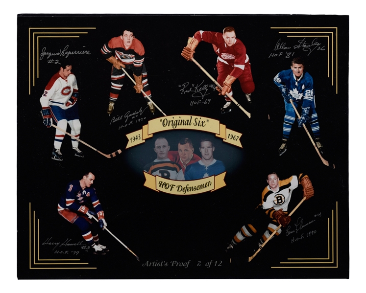 "Original Six HOF Defensemen" Multi-Signed Artist Proof Limited-Edition Photo #2/12 (16" x 20")