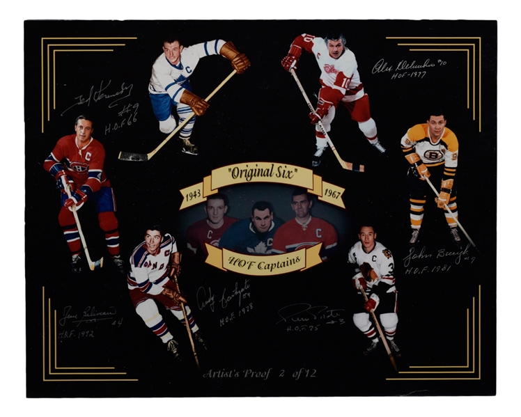 "Original Six HOF Captains" Multi-Signed Artist Proof Limited-Edition Photo #2/12 (16" x 20")