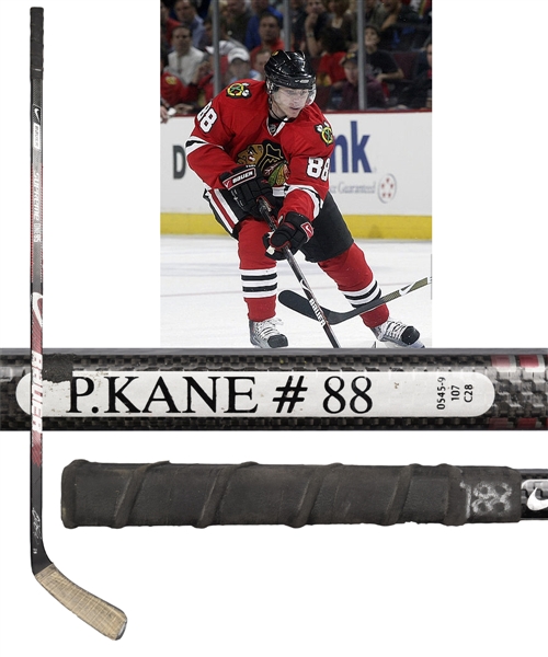 Patrick Kanes 2008-09 Chicago Black Hawks Signed Bauer Supreme Game-Used Stick