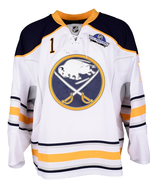 Jhonas Enroths 2011-12 Buffalo Sabres Game-Worn Jersey - NHL Premiere 2011 Patch! 