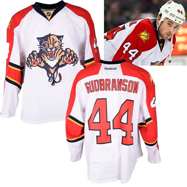 Erik Gudbransons 2012-13 Florida Panthers Jersey - 20+ Team Repairs!