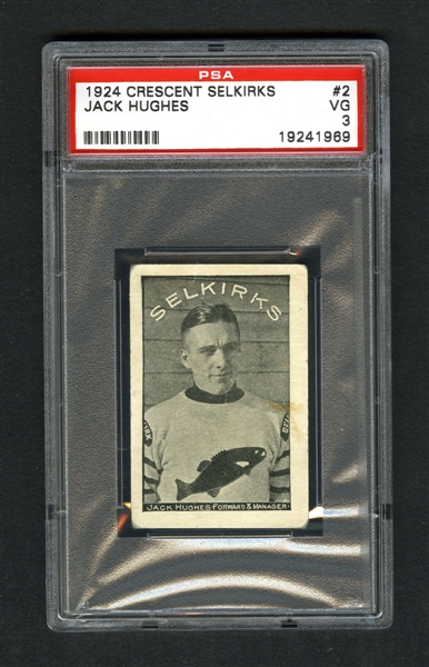 1924-25 Crescent Selkirks Hockey Card #2 Jack Hughes - Graded PSA 3