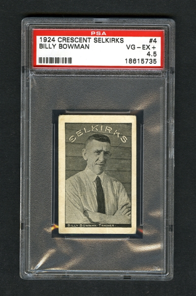 1924-25 Crescent Selkirks Hockey Card #4 Billy Bowman - Graded PSA 4.5 - Highest Graded!