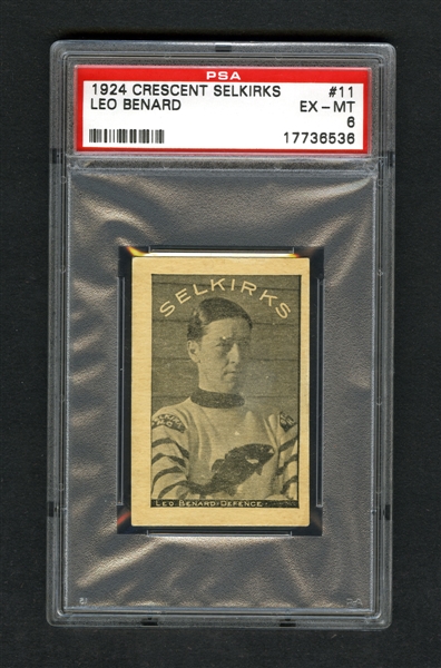 1924-25 Crescent Selkirks Hockey Card #11 Leo Benard - Graded PSA 6