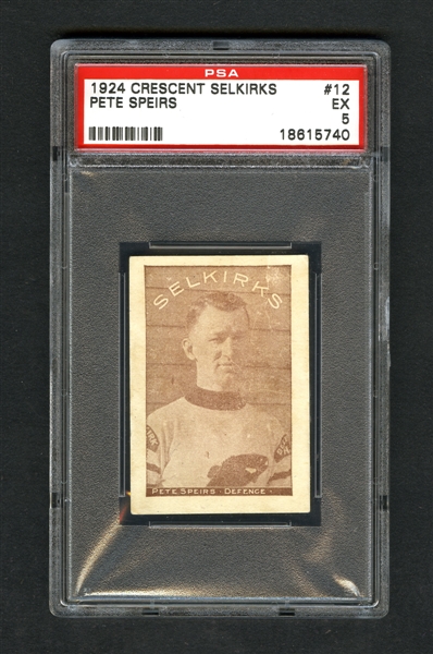 1924-25 Crescent Selkirks Hockey Card #12 Pete Speirs - Graded PSA 5 - Highest Graded!