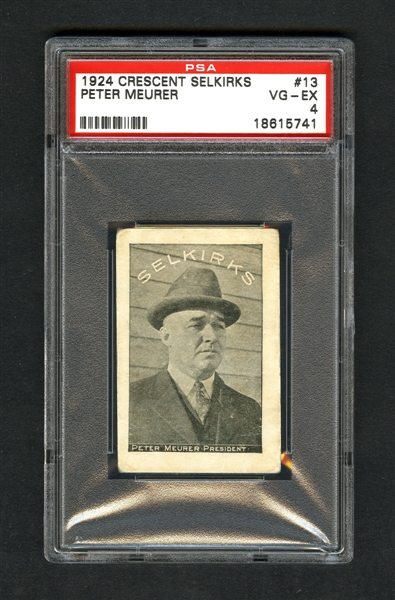 1924-25 Crescent Selkirks Hockey Card #13 Peter Meurer - Graded PSA 4