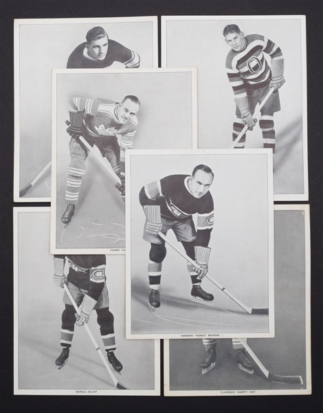 1933-34 World Wide Gum Ice Kings V357 Hockey Premium Photos Complete Set of 6