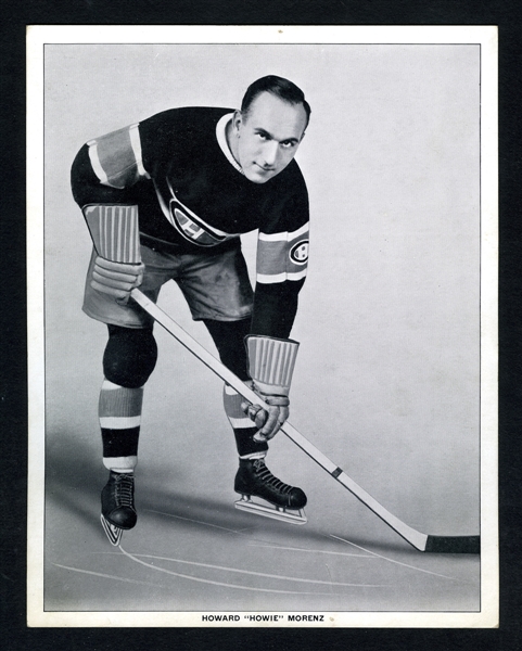 1933-34 World Wide Gum Ice Kings V357 HOFer Howie "The Stratford Streak" Morenz Hockey Premium Photo