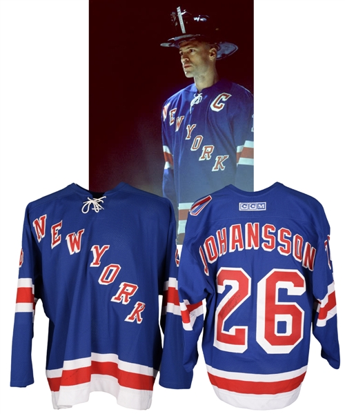 Andreas Johanssons October 7th 2001 New York Rangers Game-Worn Jersey for Twin Towers Fund with LOA - 9/11 Patch! - One Game Style "New York" Jersey!