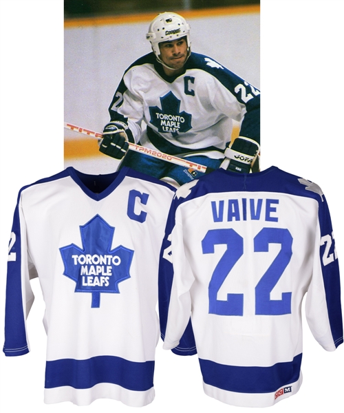 Rick Vaives 1985-86 Toronto Maple Leafs Game-Worn Captains Jersey