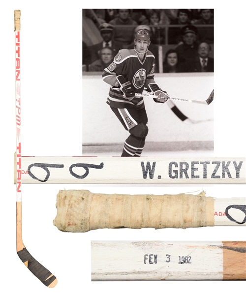 Wayne Gretzkys 1981-82 Edmonton Oilers Titan Game-Used Stick with LOA - From Shawn Chaulk Collection