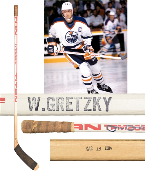 Wayne Gretzkys 1983-84 Edmonton Oilers Signed Titan TPM 2020 Game-Used Stick with LOA - From Shawn Chaulk Collection