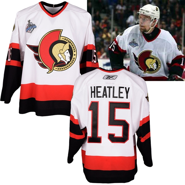 Dany Heatleys 2006-07 Ottawa Senators Game-Worn Stanley Cup Finals Jersey with Team LOA