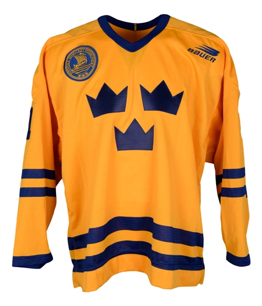 Daniel Alfredssons Team Sweden 1996 World Cup of Hockey Game-Issued Jersey with NHLPA LOA