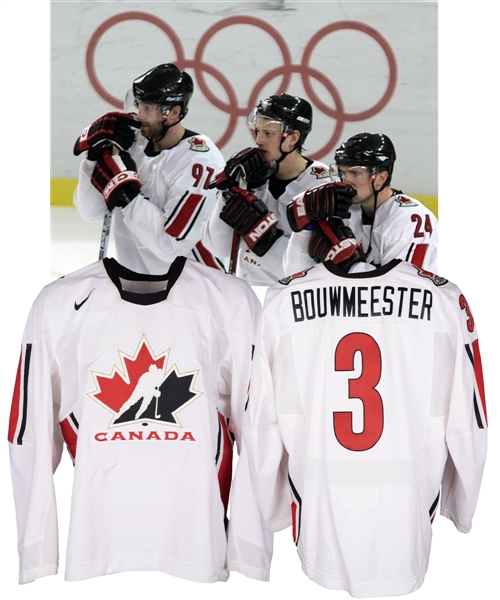 Jay Bouwmeesters 2006 Olympics Team Canada Game-Worn Jersey - Photo-Matched!