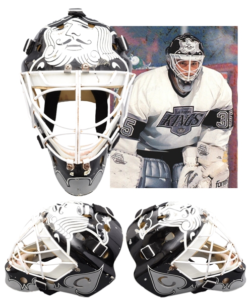 Robb Staubers 1993-95 Los Angeles Kings Game-Worn Goalie Mask - Photo-Matched!