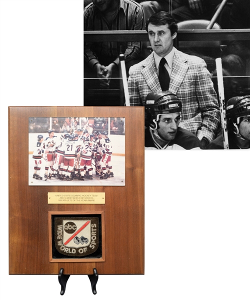 Herb Brooks 1980 Team USA "ABC Wide World of Sports" Athlete of the Year Award (15" x 12") with Family LOA