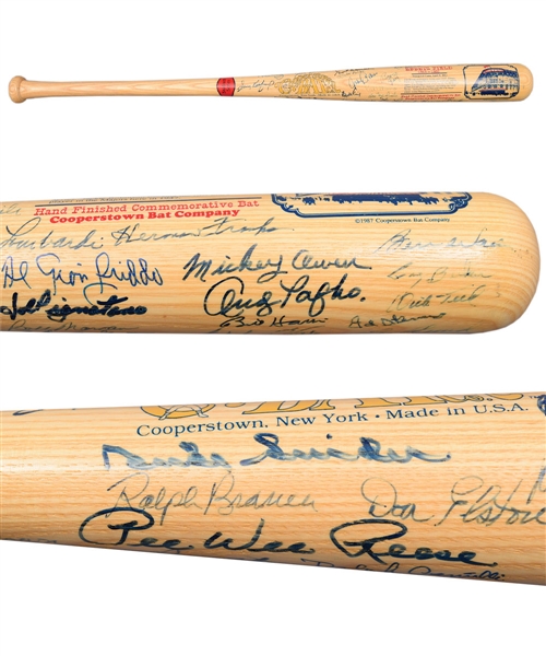 Cooperstown Ebbets Field Commemorative Bat Multi-Signed by 59 Dodgers Hall of Famers and Greats with JSA LOA