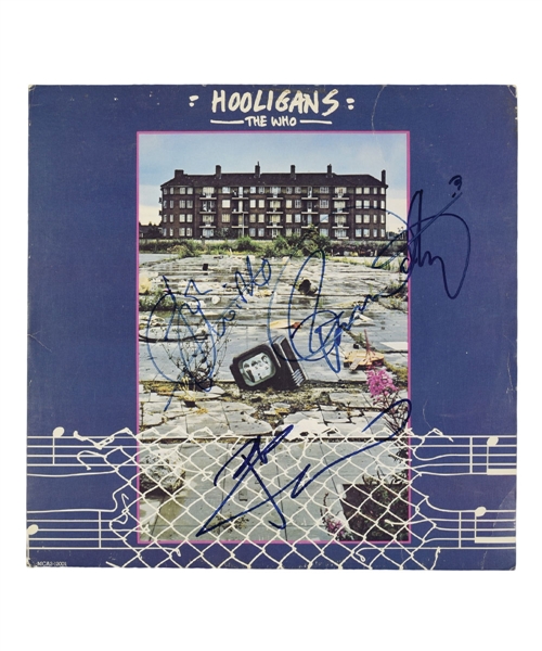 "The Who" Townshend, Daltrey and Entwistle Signed "Hooligans" LP Album Cover with PSA/DNA LOA