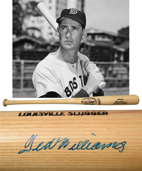 Ted Williams Signed Louisville Slugger Baseball Bat with JSA LOA