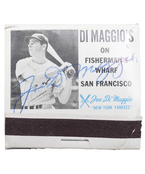 Joe DiMaggio Signed "DiMaggios" Fishermans Wharf Restaurant Matchbook with JSA LOA
