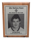 Ed Belfours 1992-93 Chicago Black Hawks The Hockey News "NHL Goalie of the Year" Award