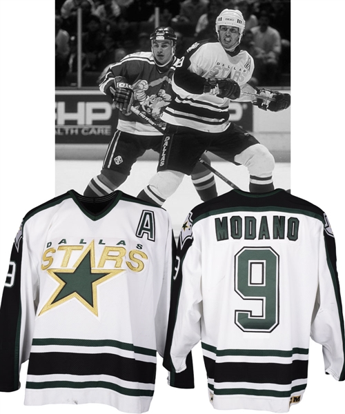 Mike Modanos 1995-96 Dallas Stars Game-Worn Alternate Captains Jersey - Photo-Matched!
