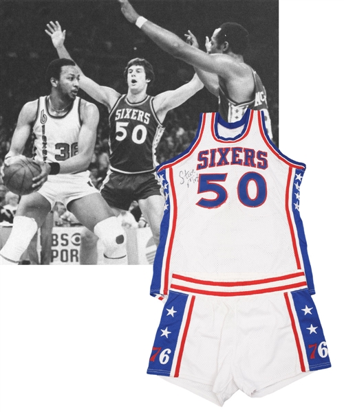 Steve Mixs 1976-77 Philadelphia 76ers Game-Worn Jersey and Shorts