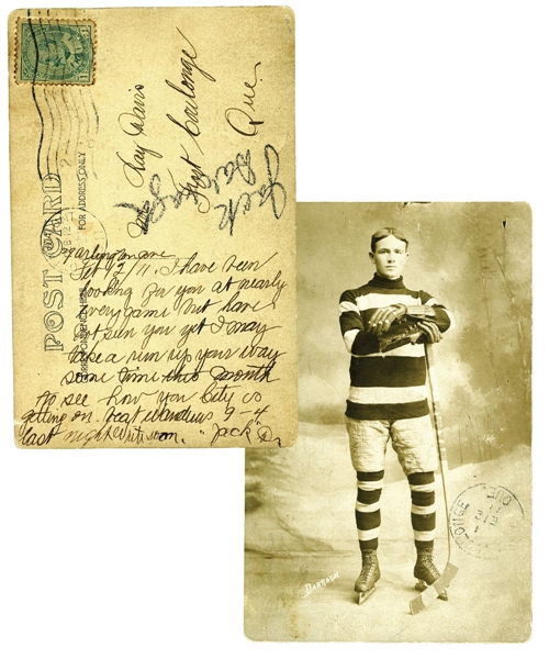 Deceased HOFer Jack Darragh 1911 Ottawa Senators Signed Real Photo Postcard with LOA