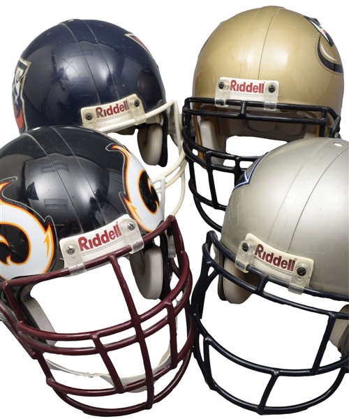 NFL Europe (WLAF) Berlin Thunder, Amsterdam Admirals, Scottish Claymores and Rhein Fire Game-Worn Helmets