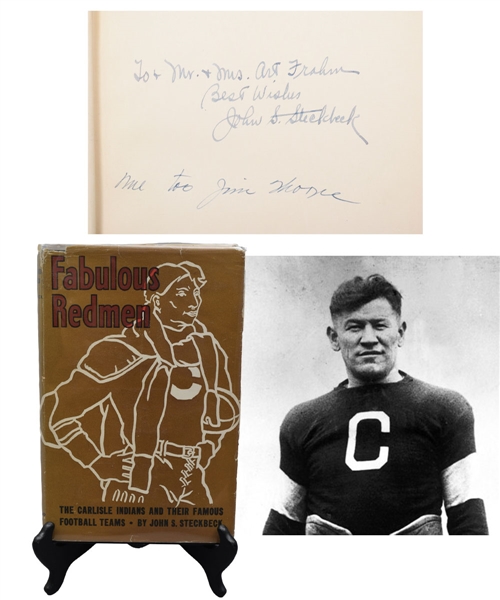 Deceased HOFer Jim Thorpe Signed "Fabulous Redmen, the Carlisle Indians and their Famous Football Teams" Book with JSA LOA
