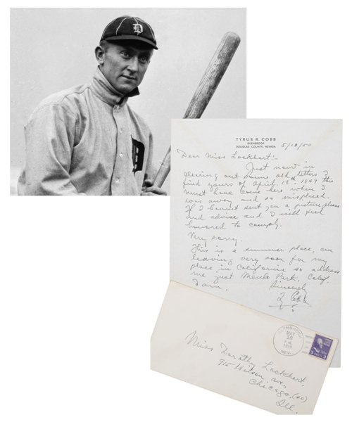 Deceased HOFer Ty Cobb 1950 Handwritten and Signed Letter with JSA LOA