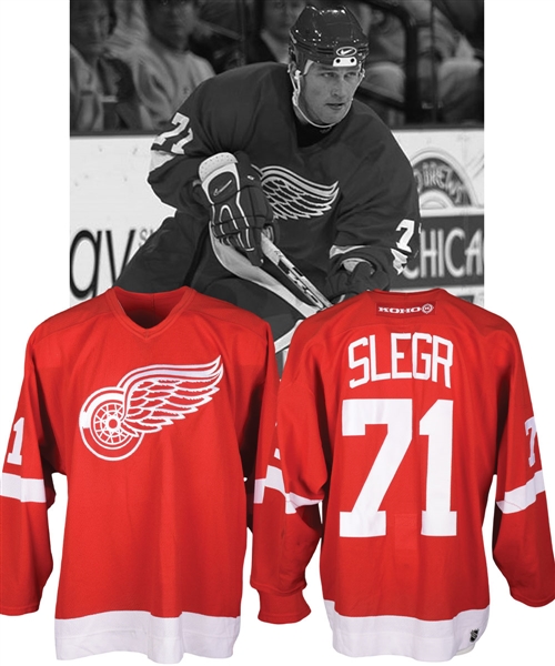 Jiri Slegrs 2001-02 Detroit Red Wings Game-Worn Jersey