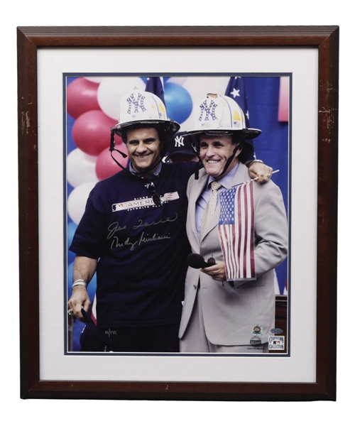 Joe Torre and Rudolph W. Giuliani Dual-Signed "9/11" Limited-Edition Framed Photo #81/1911 with COA (22 ½” x 26 ½”)